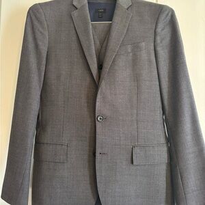 J. Crew Gray Wool Three Piece Suit